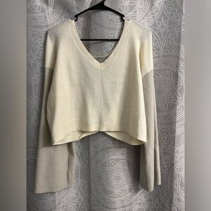 Women's flx ribbed open back v neck sweater